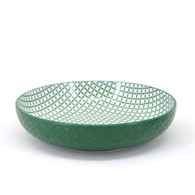 assiette-creuse-texturee-vert,bol-grès,ahuntsic,montreal, boutique-casa-luca,casa-luca,vaisselle,achat-local,ahuntsic
