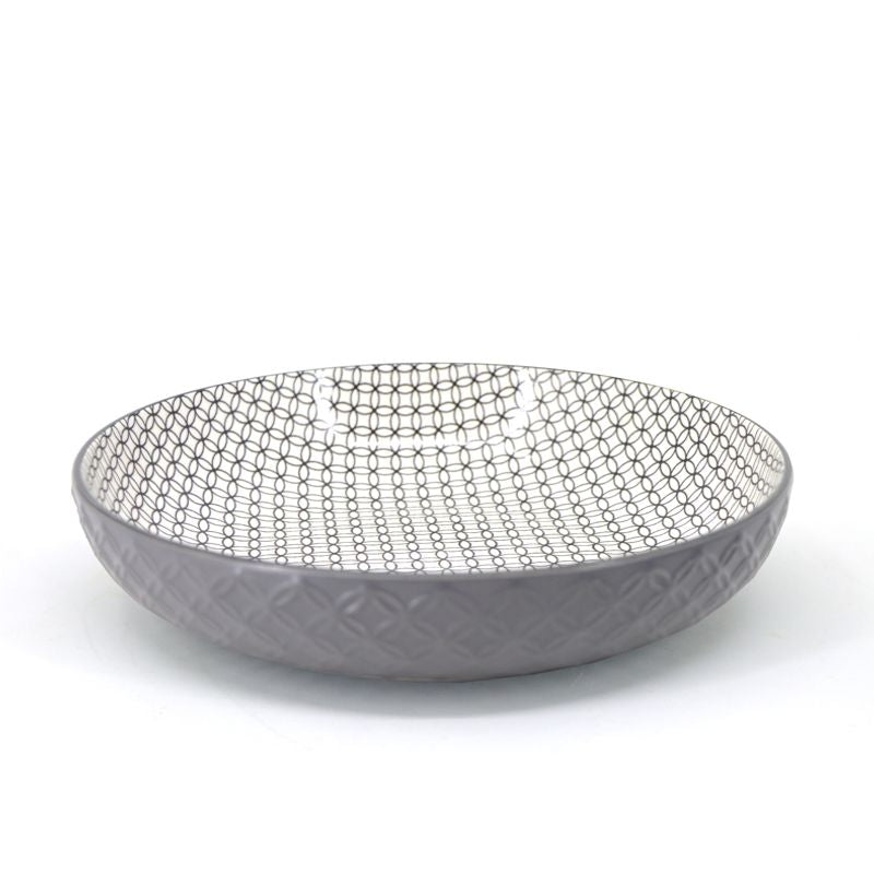 assiette-creuse-texturée-gris,bol-grès,ahuntsic,montreal, boutique-casa-luca,casa-luca,vaisselle,achat-local,ahuntsic