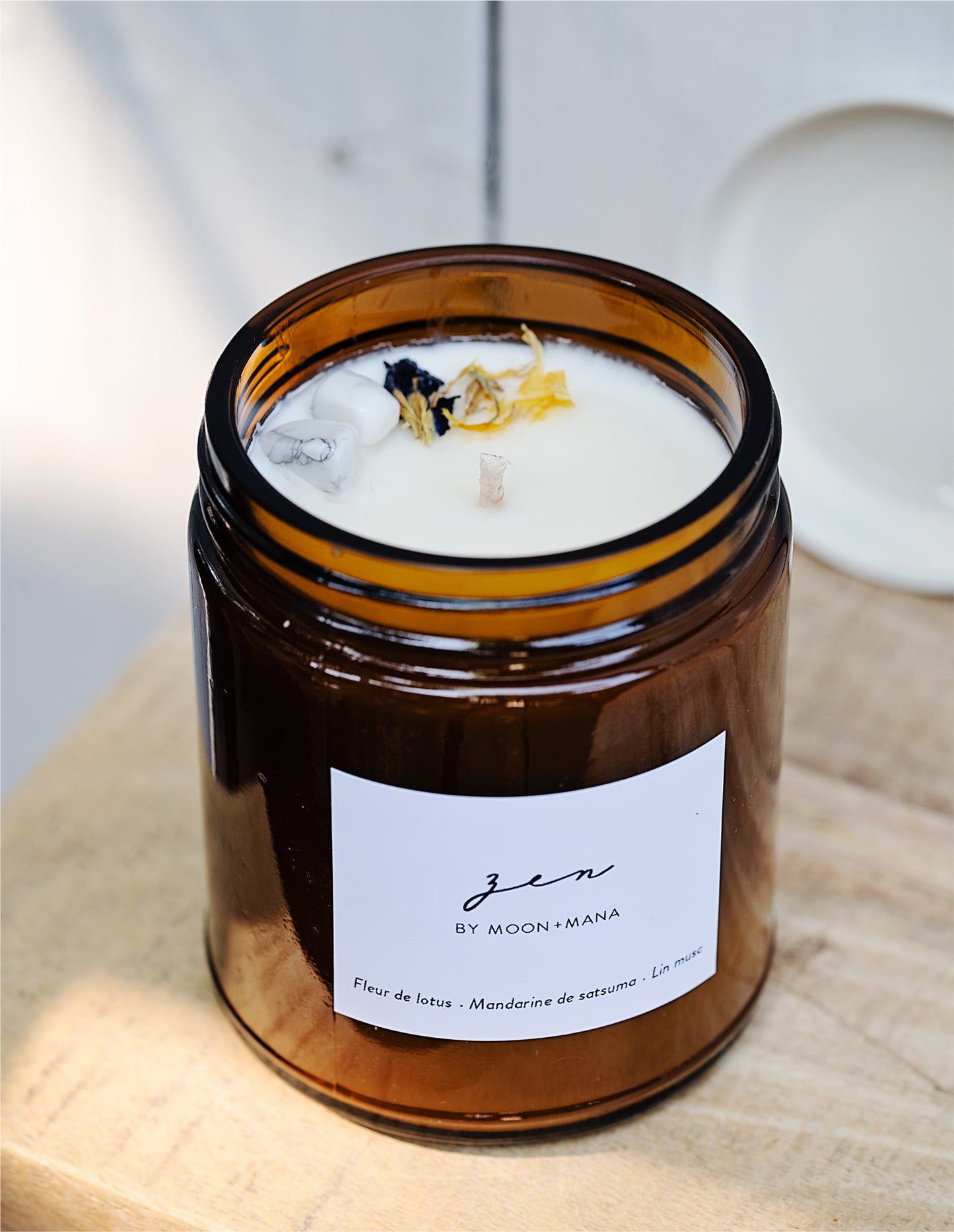 Bougie de soya - Zen | fleur de lotus, mandarine de satsuma et lin musc