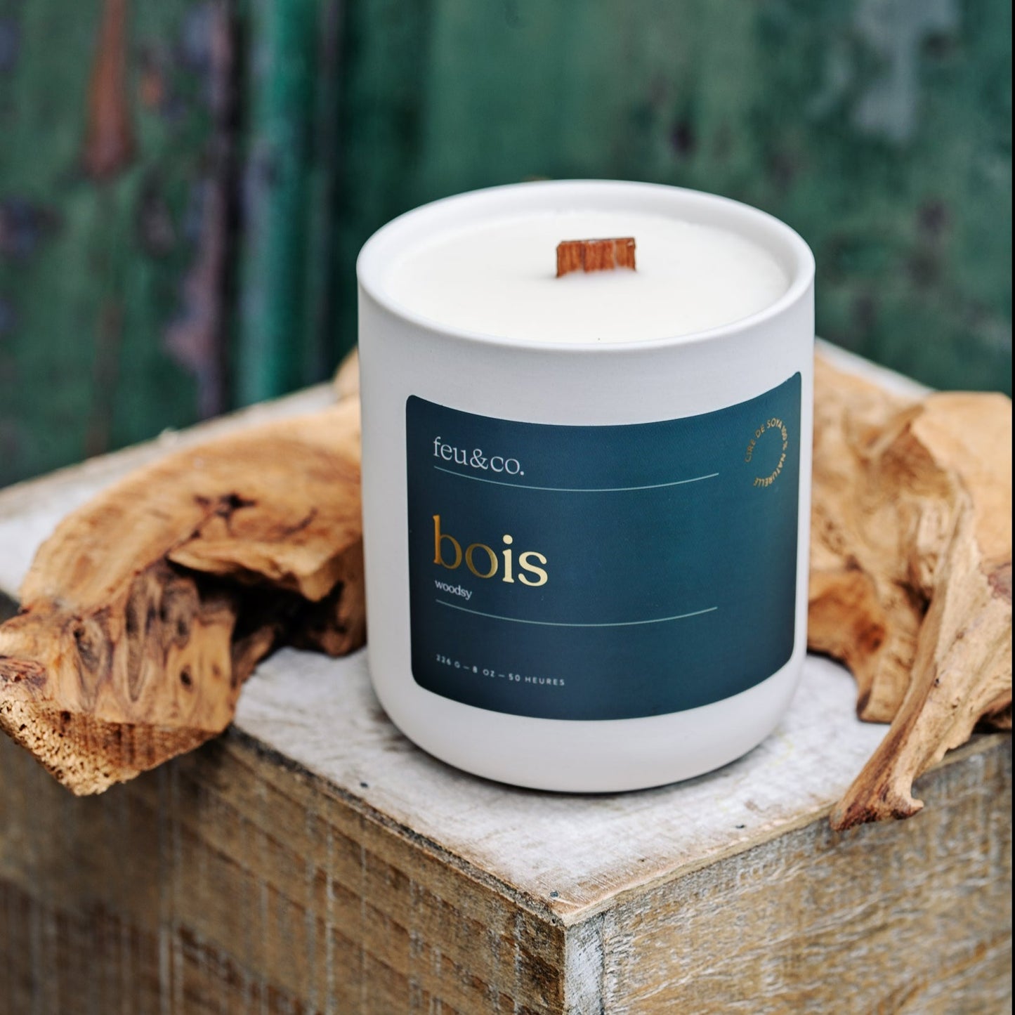 Bougie de soya - bois