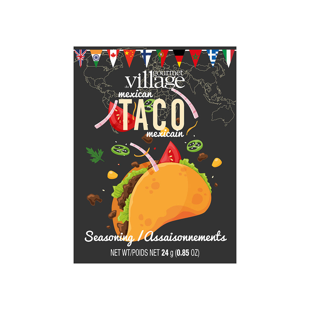 assaisonnements-gourmet-du-village-taco-mexicain,condiments,gourmet-du-village,sachet,melange,montreal,ahuntsic,casa-luca,boutique-casa-luca,casaluca