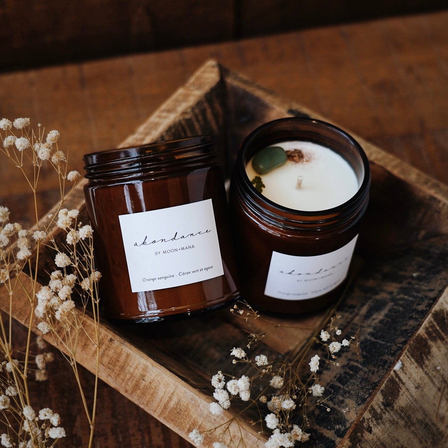 Bougie de soya - Abondance | orange sanguine, lime et agave