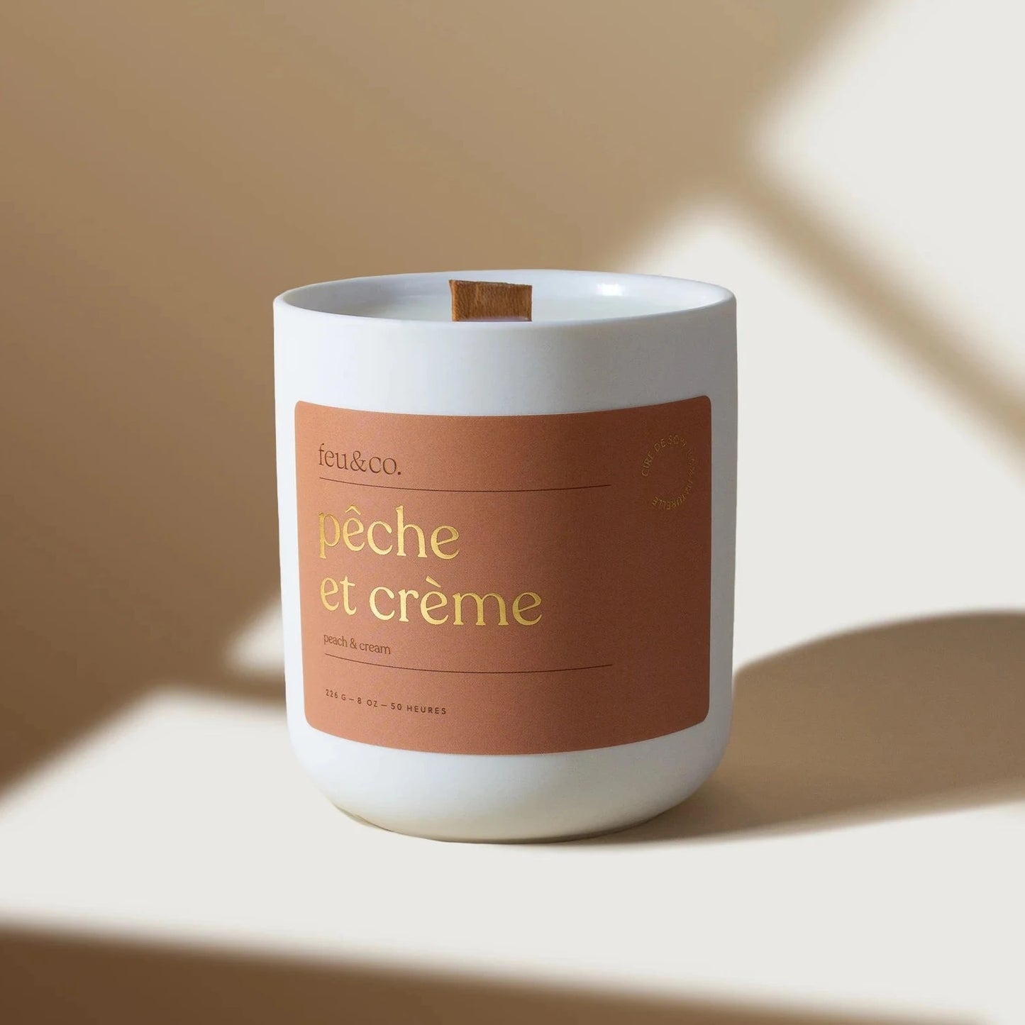 Bougie de soya - Feu & Co | pêche et crème