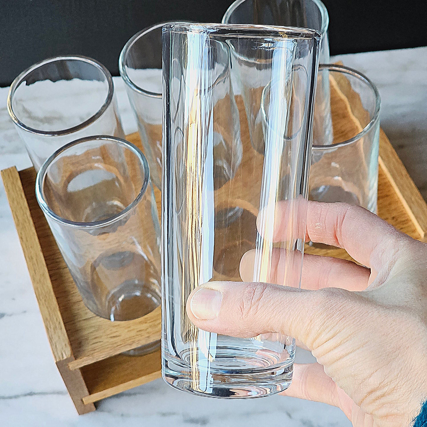 Ensemble de 6 verres avec support