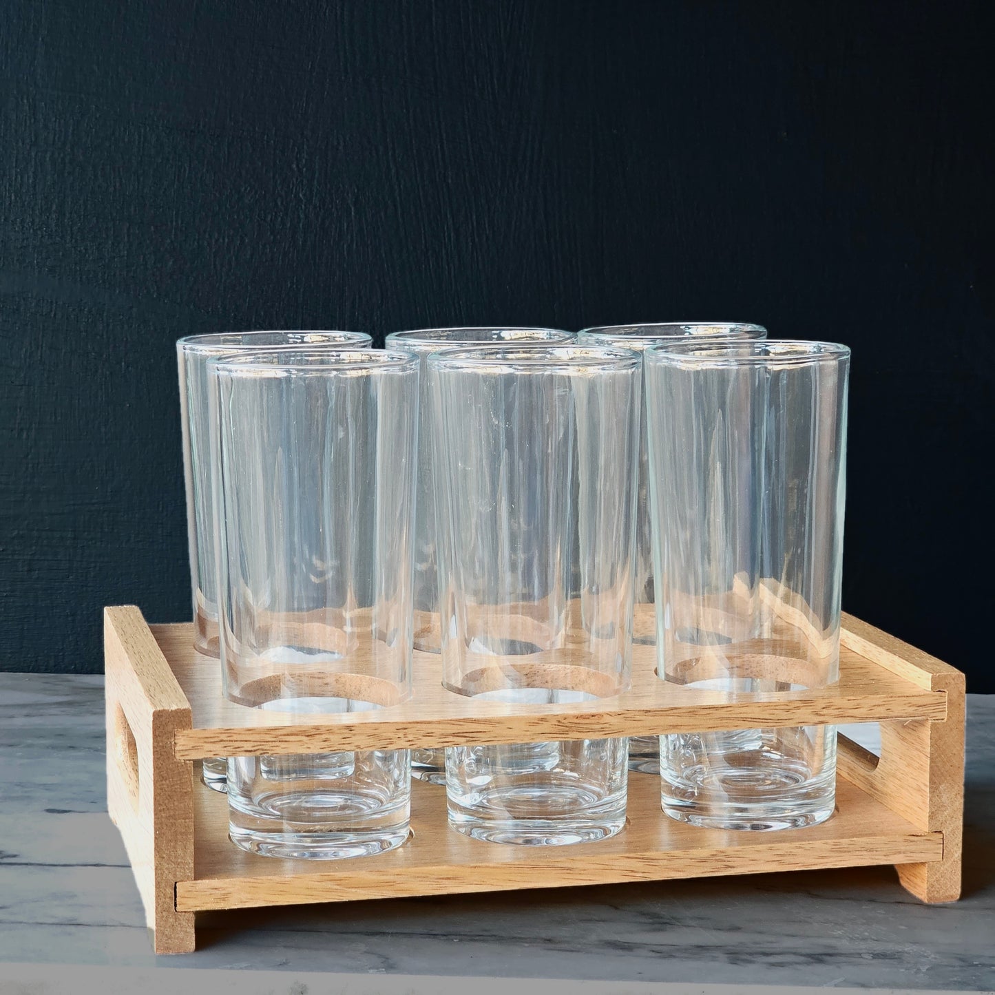 Ensemble de 6 verres avec support