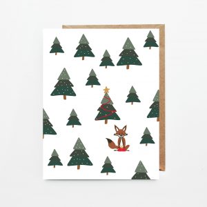 carte-de-noel-renard-dans-la-foret,carte-de-souhait,noel,glendacast,glenda-cast,artiste-local,carte-noel,achat-local,montreal,ahuntsic,noel