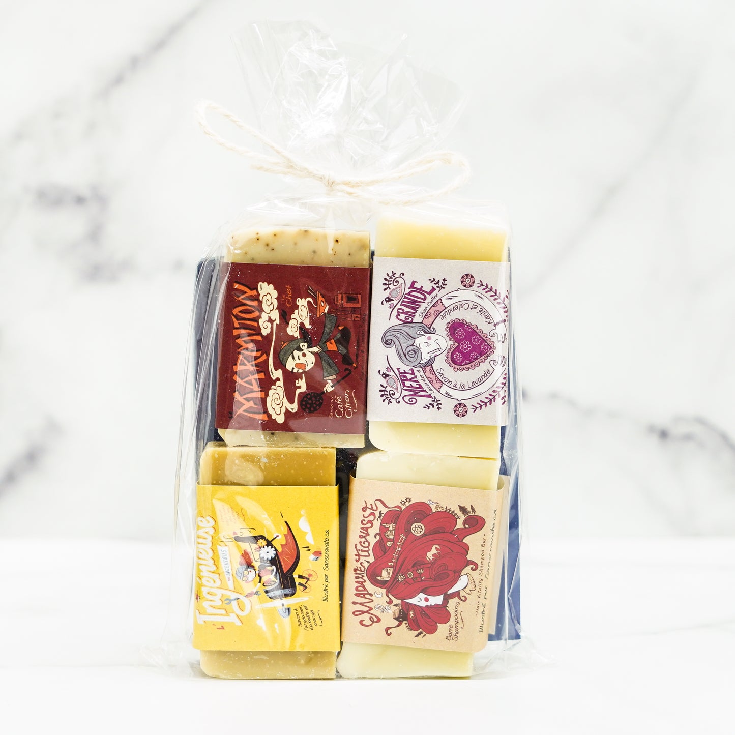 boutique-casa-luca-ahuntsic,montreal,savonnerie-des-dilligences,produits-quebecois,fait,quebec,fabrique,boutique-casa-luca,vegane,ensemble-de-4-demi-savons,demi-savons,ensemble-cadeau,paquet-cadeau,savons