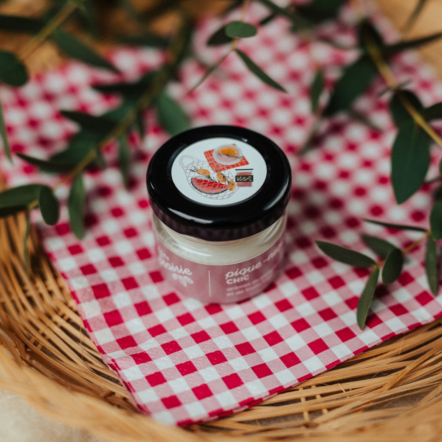 Mini bougie de soya- Pique-nique chic