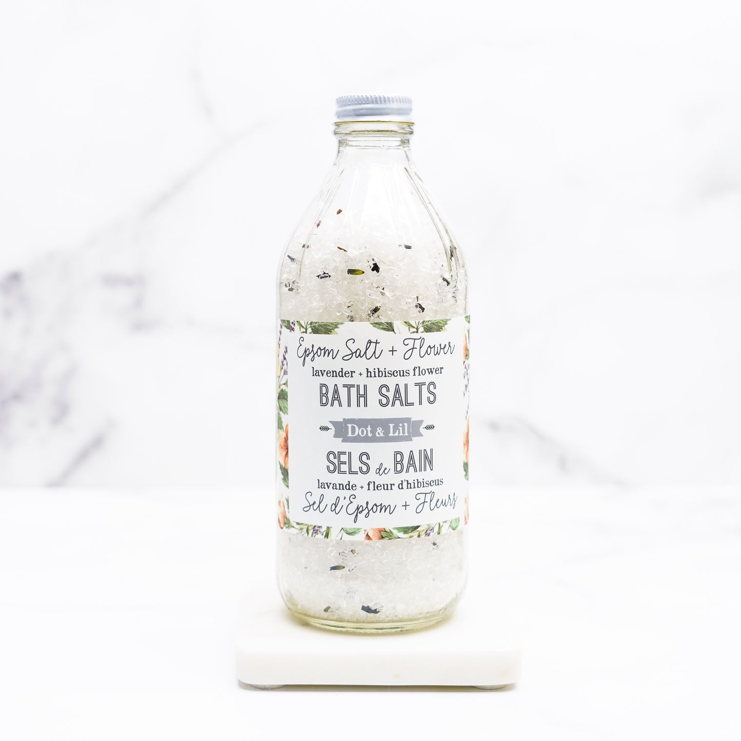 Sels de bain - Dot & Lil | Lavande et fleur d'hibiscus