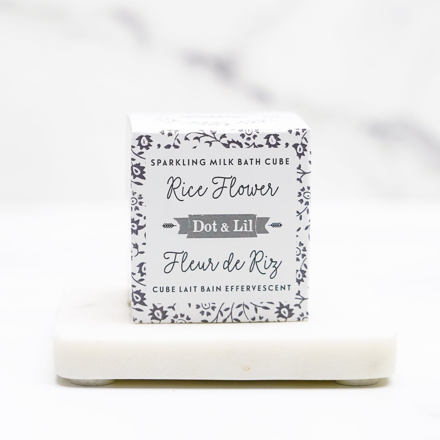 Cube lait bain effervescent - Dot & Lil - fleur de riz
