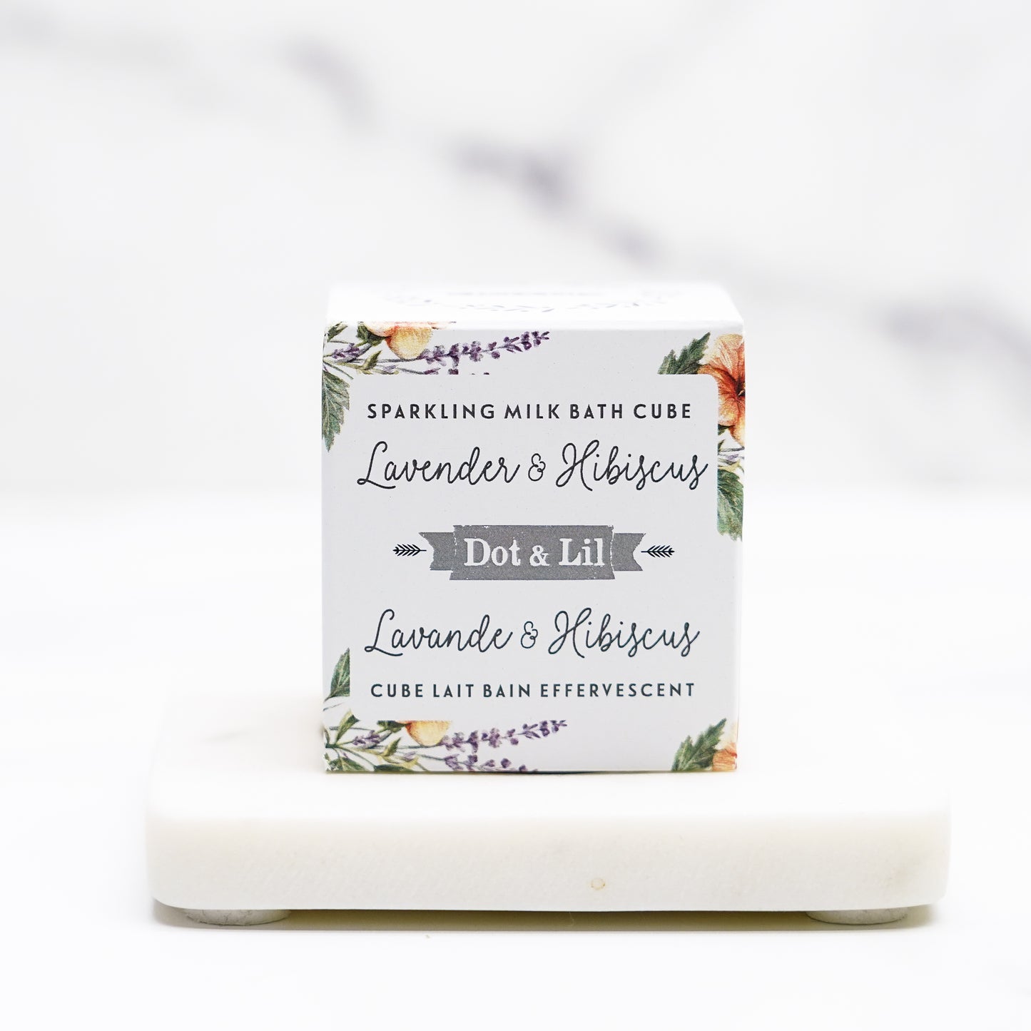 Cube lait bain effervescent - Dot & Lil - lavande & hibiscus