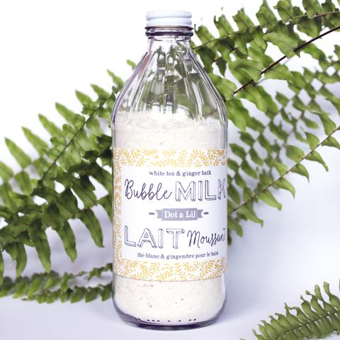 Lait de bain moussant - Dot & Lil | Thé blanc et gingembre