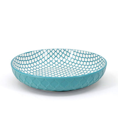 assiette-creuse-texturee-bleu,bol-grès,ahuntsic,montreal, boutique-casa-luca,casa-luca,vaisselle,achat-local,ahuntsic