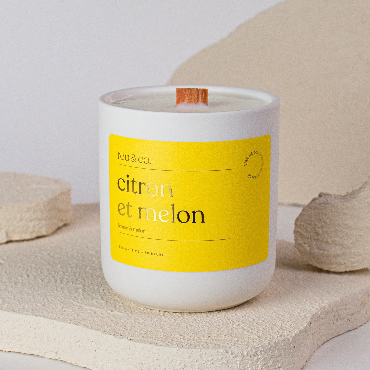 Bougie de soya - Feu & Co | citron et melon