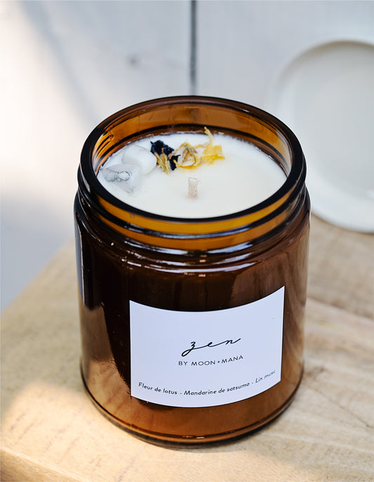 Bougie de soya - Zen | fleur de lotus, mandarine de satsuma et lin musc