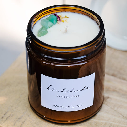 Bougie de soya - Béatitude | melon d'eau, fraise et pêche