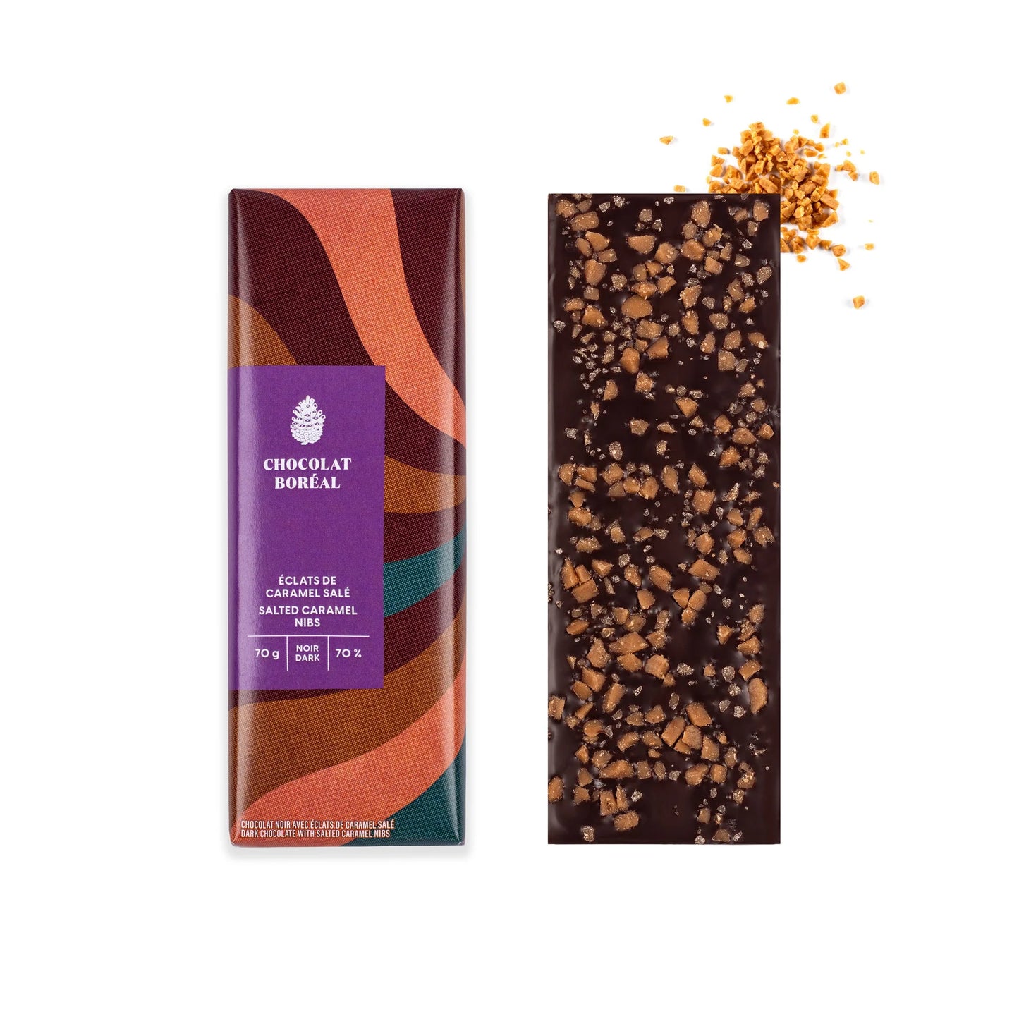 Chocolat noir - Chocolat boréal | Éclats de caramel salé