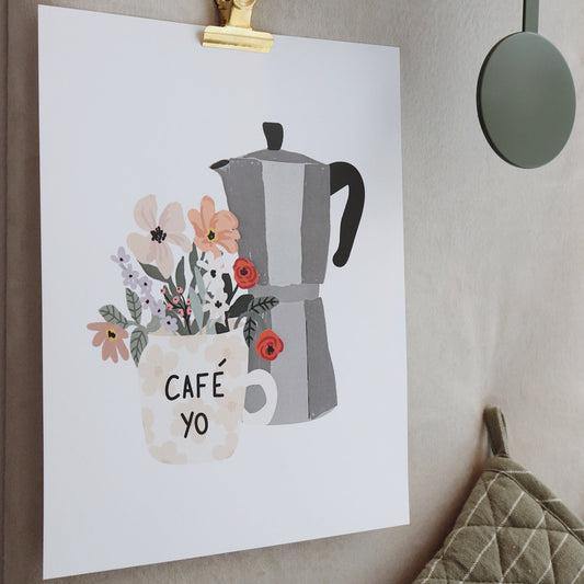 Affiche Café floral - Mimi & August