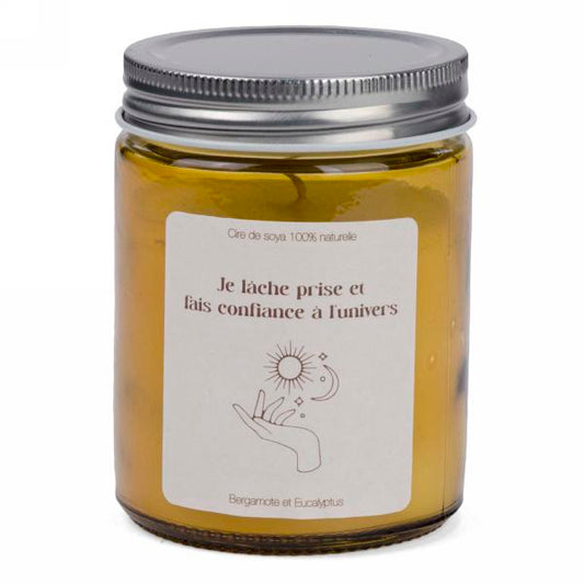 'Je lâche prise et fais confiance à l'univers' Bougie 100% soya naturel
