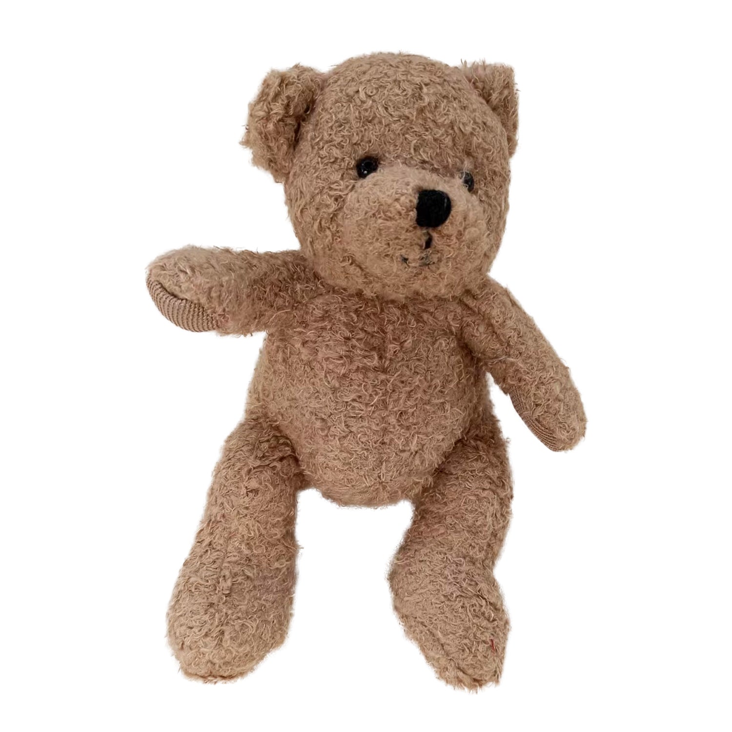 Petit ourson aux airs vintageConseils d'entretienPour entretenir votre peluche, il est recommandé de la laver à la main et de la laisser sécher à l'air libre. Non recommandé aux enfants de moins de 3 ans Dimension Hauteur : 7''