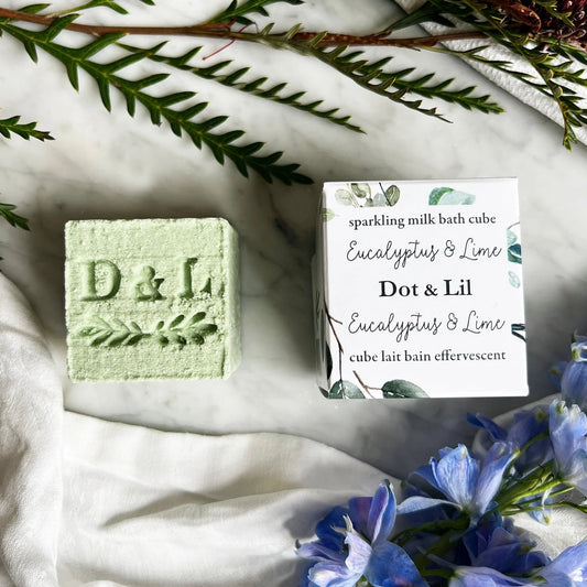 Cube lait bain effervescent - Dot & Lil | Eucalyptus & Lime