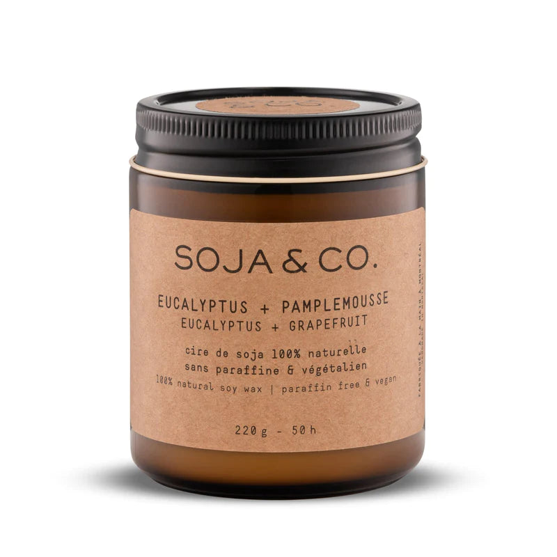 Bougie de soja - Soja & Co | eucalyptus et pamplemousse