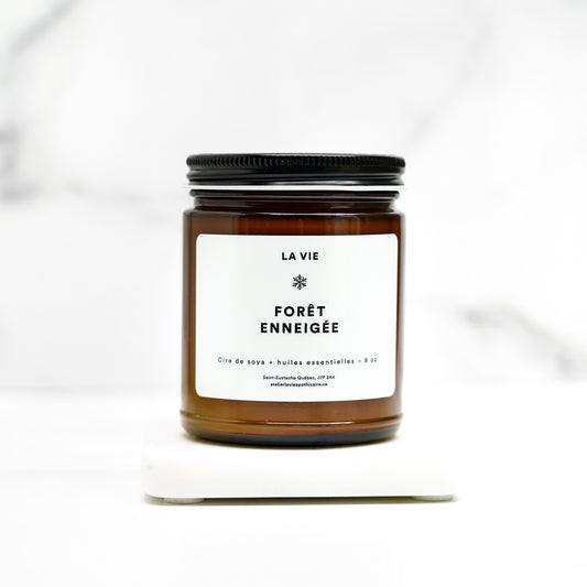 Bougie - Atelier La Vie - forêt enneigée
