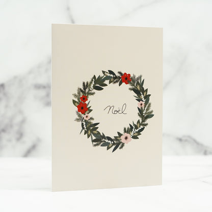Carte de Noël - Couronne de Noël