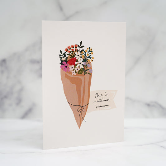 carte-fete-des-meres-pour-la-meilleure-maman,bouquet-de-fleurs,carte-de-voeux-montreal,merci,fait-au-quebec,entreprise-quebecoise,montreal, ahuntsic.casa-luca.boutique-casa-luca,papier-recycle,carte-de-souhaits