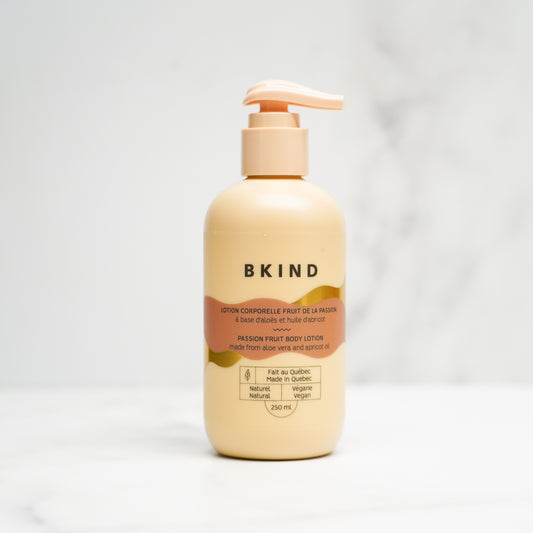 lotion-corporelle-fruit-de-la-passion-bkind-montreal,bkind,naturel,fait-a-montreal,fait-a-la-main,vegetalien,bio,vegan.vegane,ahuntsic,casa-luca,boutique-casa-luca,lotion-corporelle