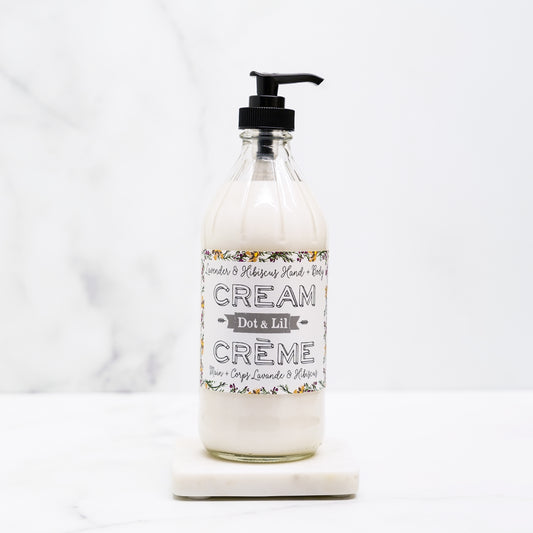 dot&lil,dot-et-lil,fait,quebec,fabrique,montreal, boutique,casa-luca,ahuntsic,achat-local,produit-quebecois,idee-cadeau,creme-pour-les-mains,creme-pour-le-corps,creme-main-corps,lavande-et-hibiscus,lavande,hibiscus
