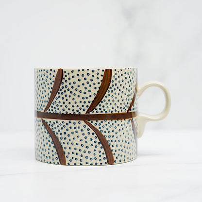 tasse-pois-bleus-et-marron,tasse,cafe,the,breuvage-chaud,tasse-a-cafe,citation,ceramique,idee-cadeau,montreal,boutique,montreal