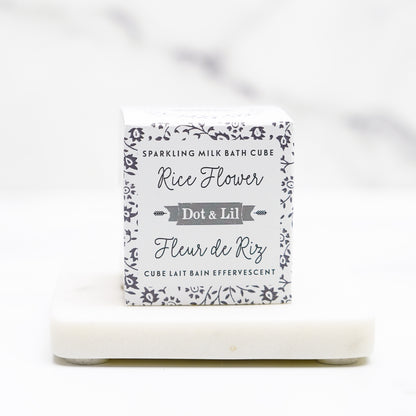 Cube lait bain effervescent - Dot & Lil - fleur de riz