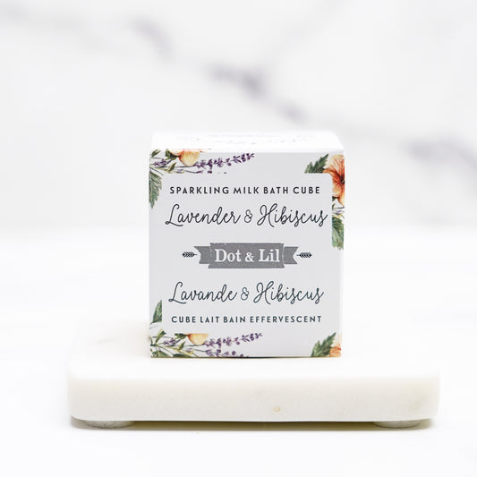 Cube lait bain effervescent - Dot & Lil - lavande & hibiscus